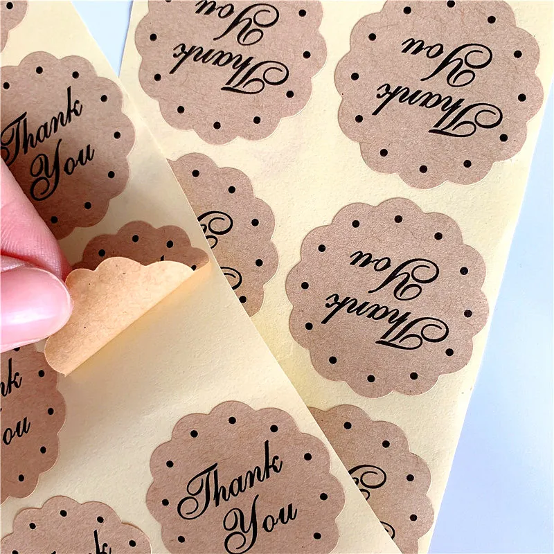

1000pcs/lot Thank You Lace Shape Sealing Stickers Gift Decoration Label Multifunction Tag Package Label Christmas Gift