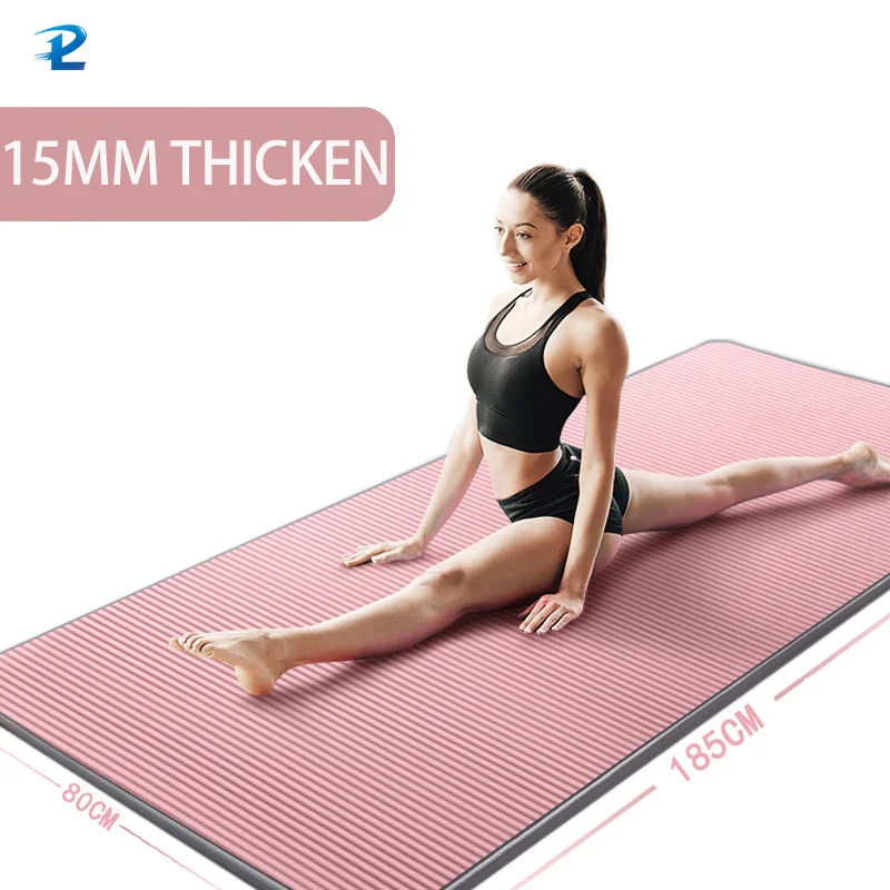 

185 * 60CM 10MM Edging Lengthened and Thickened Yoga Mat Men's Special High Quality Fitness Pilates Exercise Healthy Fitness Mat