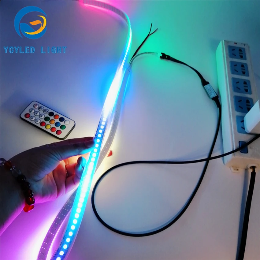 1 м 5 в usb ws2812b 144 светодиодов цифровой программируемый адресуемый 5050smd rgb Светодиодные полосы света ws2812 Светодиодная лента с радиочастотным пультом дистанционного управления