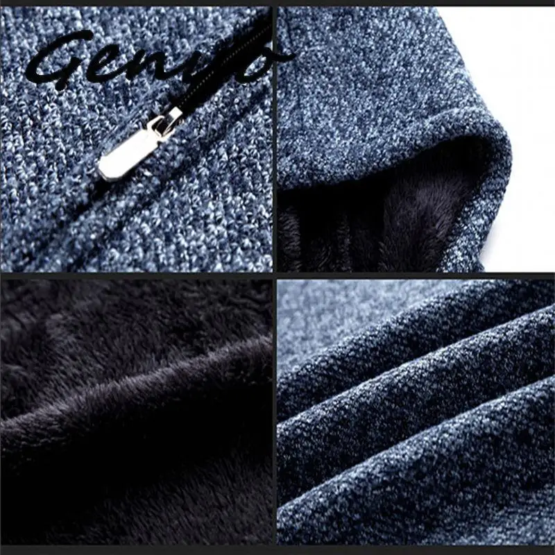 

Genuo Thick Sweater Men Hooded 2020 Autumn Winter Solid Thicken Outwear Sweater Coat Casual Cardigans Velvet Inside Big Size 3XL
