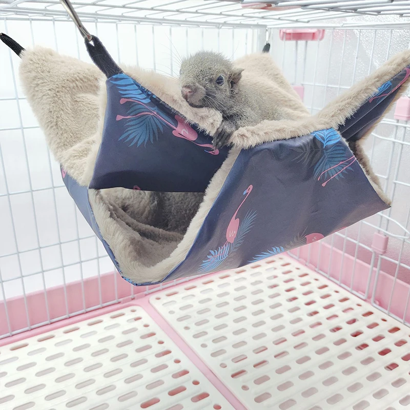 

Hamster Hammock Comfortable Small Pet Hammock Printed Warmth Hanging Hammock Squirrel Sleeping Bag Pet Supplies