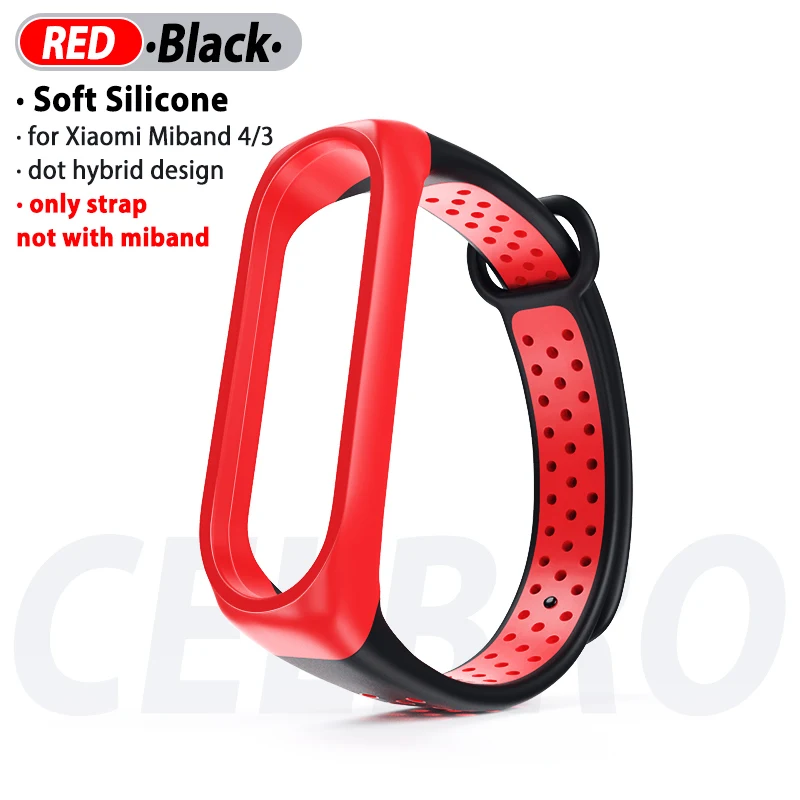 Red and Black Силиконовый браслет для Xiaomi Mi Band 4 3 ремешок Камуфляжный браслет сменный ремешок для часов Ремешок для Xiaomi Mi band 4 Band 3 NFC ремень - Цвет: Red and Black