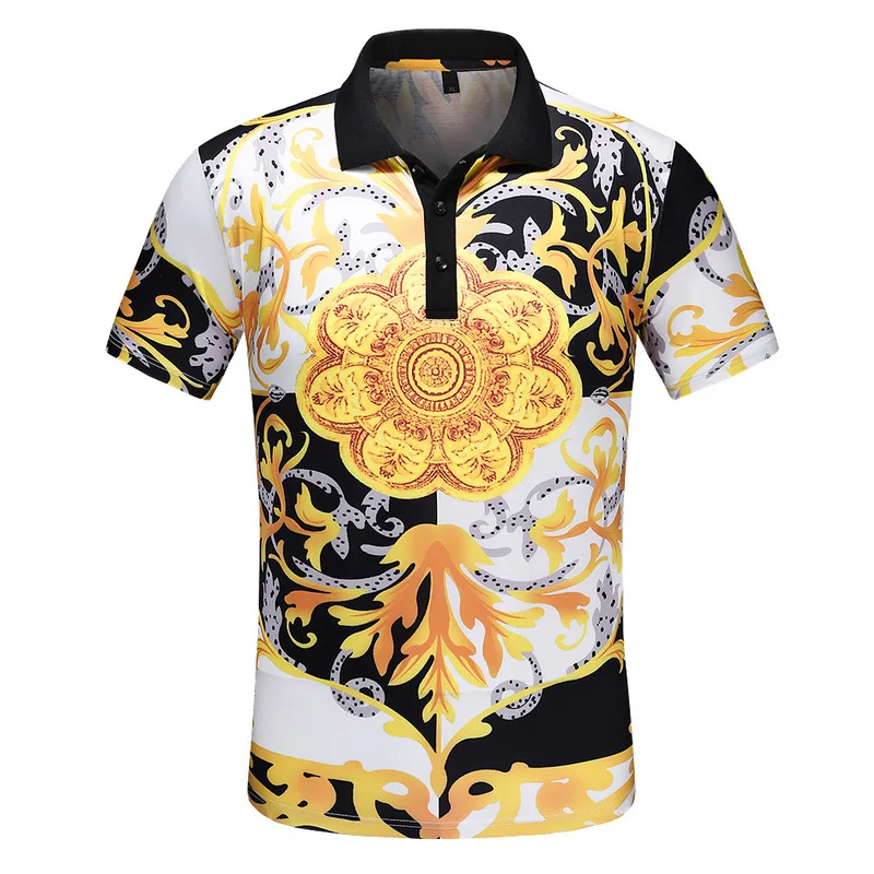 

High New Men luxury 2021 Classic Flowers Abstract digital Polo Shirts Shirt Hip Hop Skateboard Cotton Polo Top M-2XL #D175