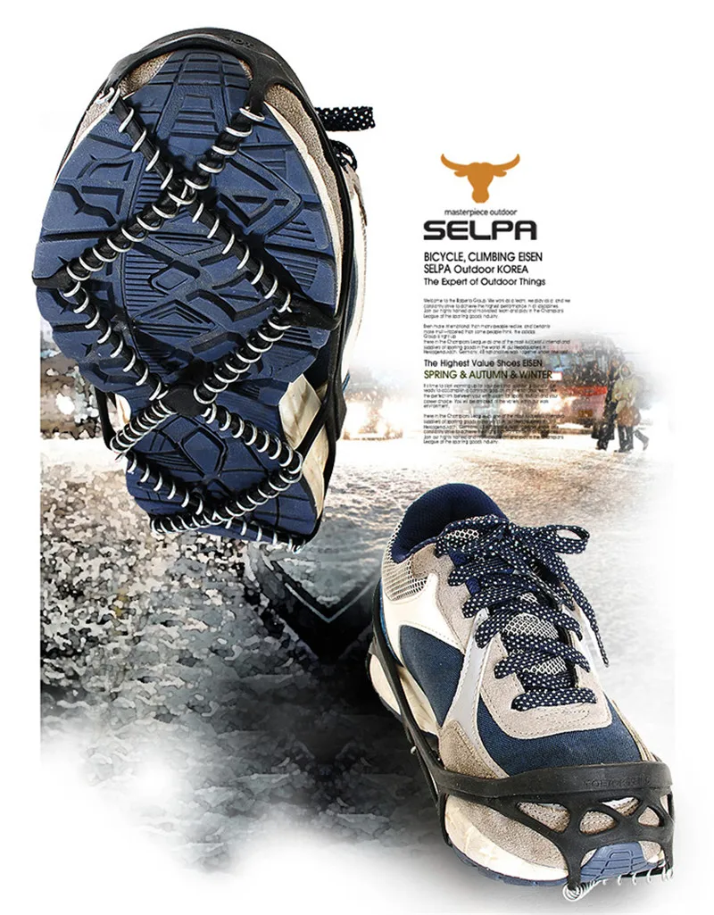 

Traction Cleats Spikeless Anti-Slip Walk Grips on Ice Snow for Climbing, Jogging, Hiking