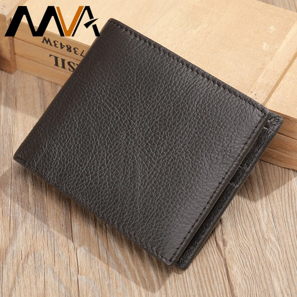 

MVA Men's Genuine Leather Wallet Men Credit Card Wallet Slim Male Wallets Money Clip For Men Card Holder Men's Designer Purse