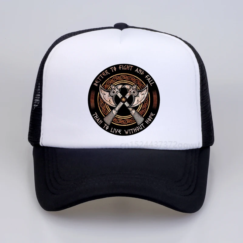 

latest Viking symbol printed Baseball Cap men's summer mesh Breathable Trucker hat men Viking Battleaxes snapback hats bone