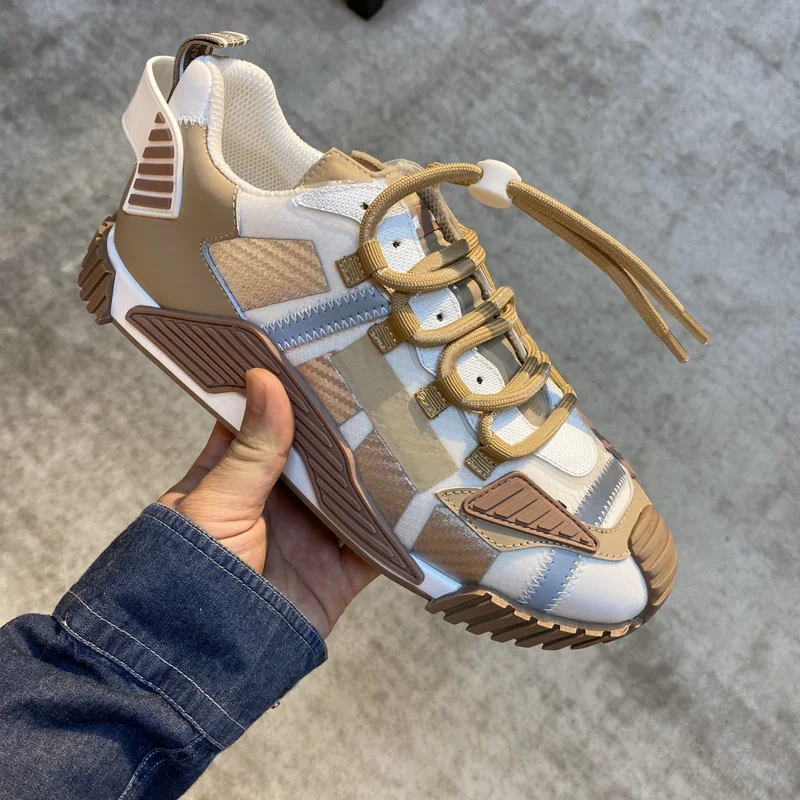 

2020 autumn and winter new low-top single shoes leather thick-soled increased sneakers net celebrity trend color matching sports