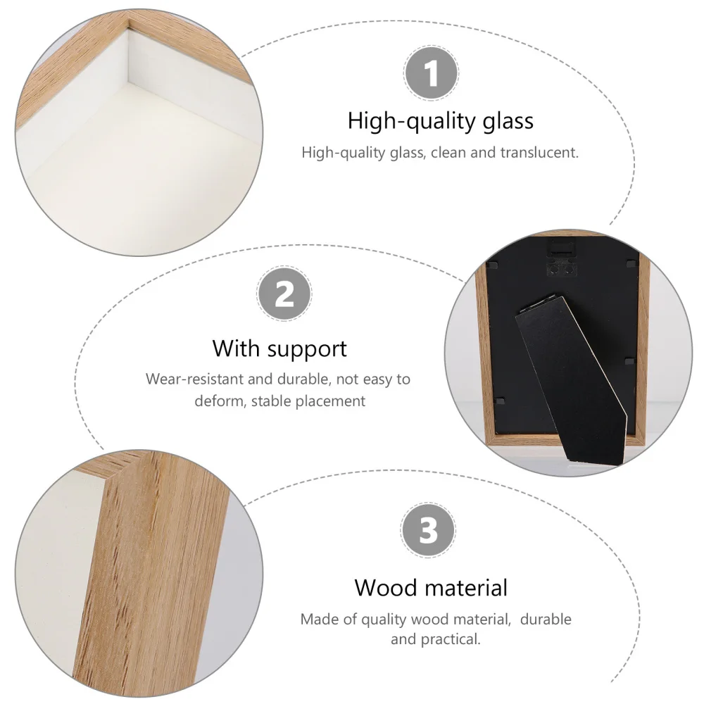 

1Pc Dried Flower Photo Frame DIY Wooden Picture Specimen Frame Desktop Ornament