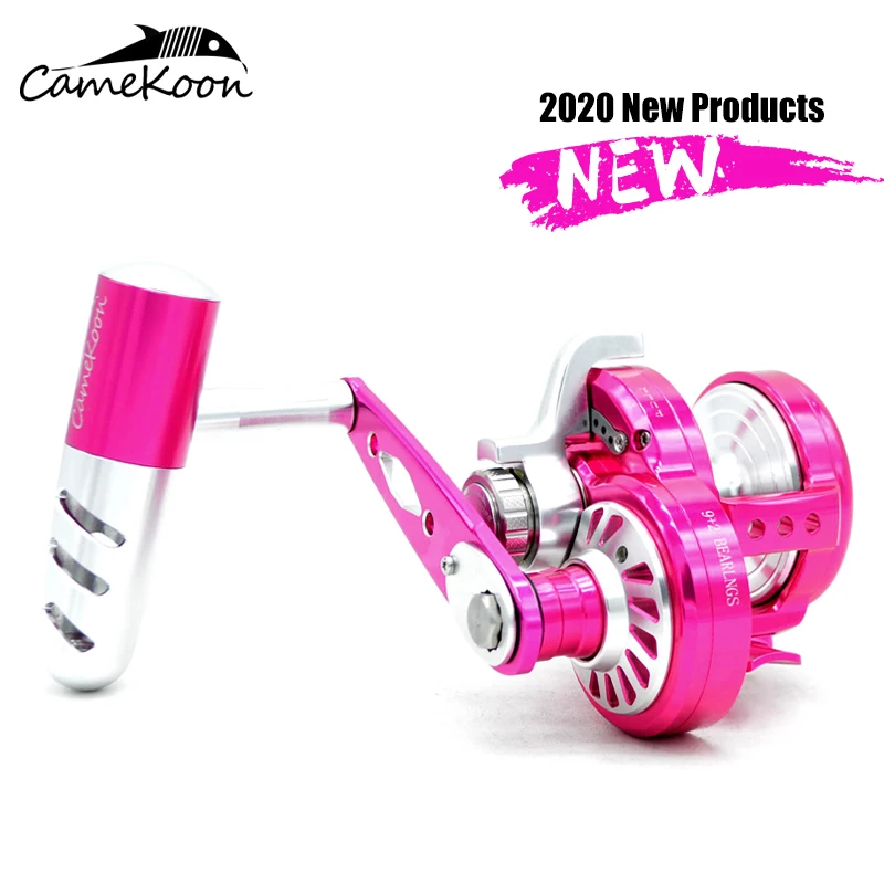 CAMEKOON Conventional Saltwater Trolling Fishing Coil Left/right hand Max Drag 32kg 9BB+2RB Gear Ratio6.3:1 Slow Jigging Reel