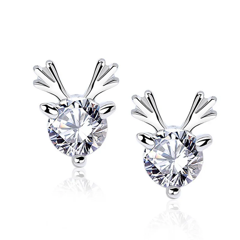 

Серьги-гвоздики в виде тонкой 925 серебро Муассанит Серьги Ювелирные украшения, женские серьги в Корейском стиле 0.5ct D Цвет Олень роскошный мо...