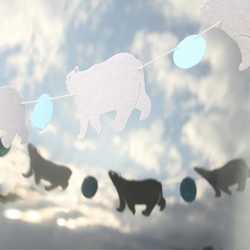 1 комплект полосатые бумажные флаги в виде птицы и медведя | Дом сад