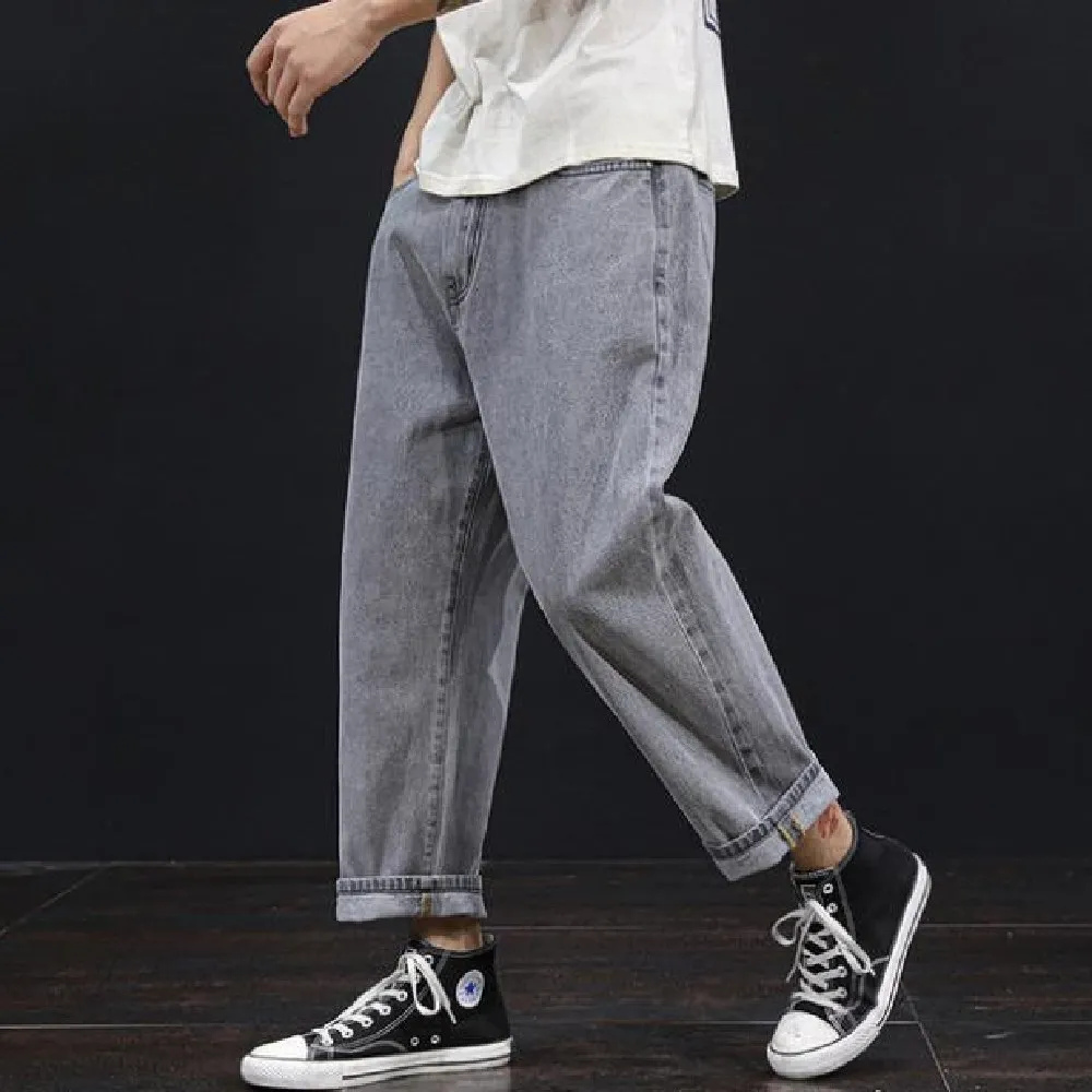 

Oversized jeans men baggy plus fat jeans summer ankle-length pants size 28-48 personalized patchwork fashion Harem Pants