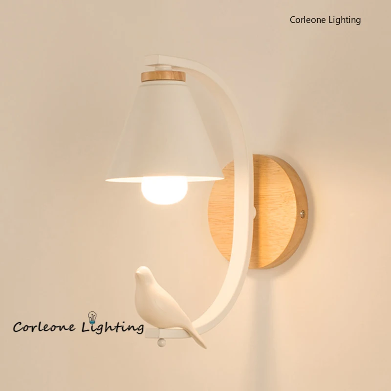

Nordic Bird Lamp Mdern Bird Wall Lamp Kids Room Bedroom Wall Lighting LED Wood Sconces Lamp Deco Indoor Lighting Fixtures AC E27