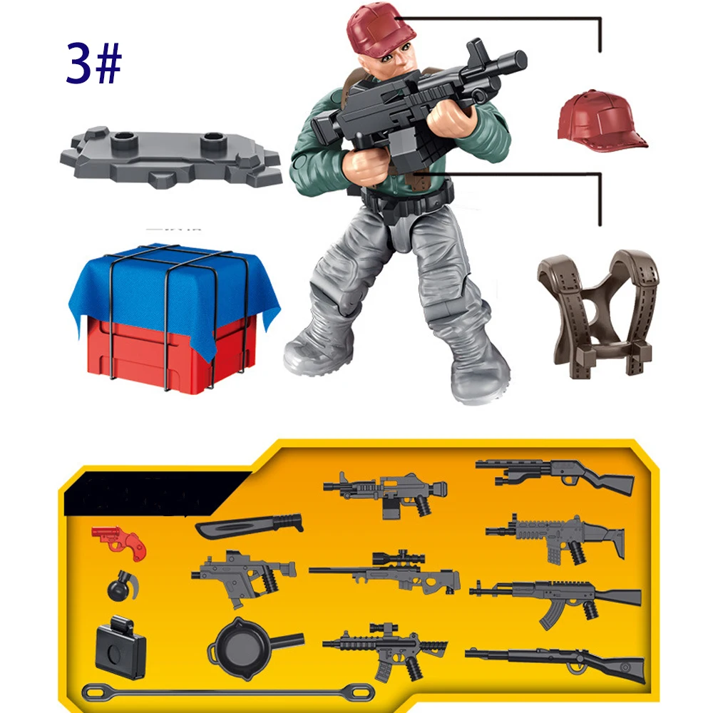 Боевой солдат ABS с оружием шарнирные блоки военная фигурка джедая игрушка для