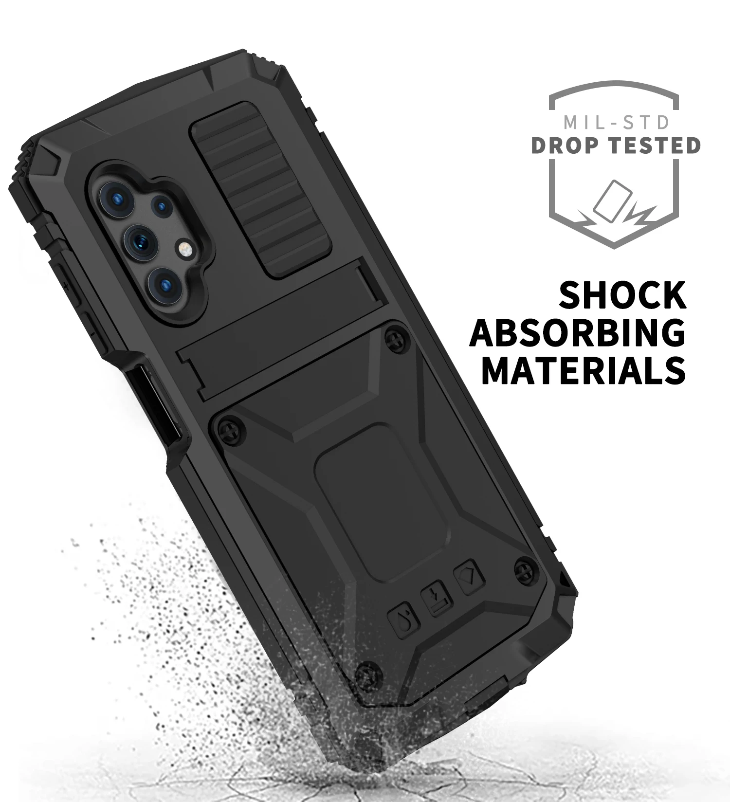 metal with built in screen protector for samsung galaxy a52 s a72 a32 s21 fe m32 phone case cover funda coque shockproof stand free global shipping