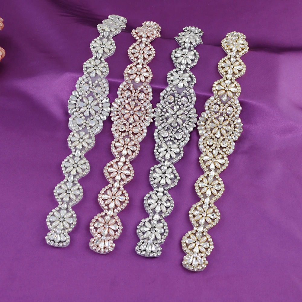 TOPQUEEN ручная работа серебро/золото/розовое золото свадебные кристаллы отделка