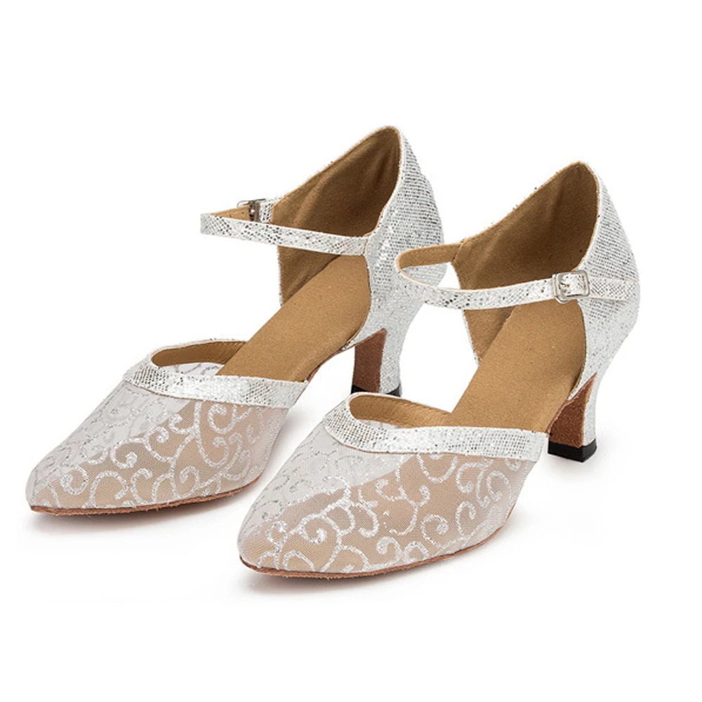 

Dance shoes women's latin square Jazz Ballroom Salsa dancing shoes medium high heel soft bottom 3 Colors A310