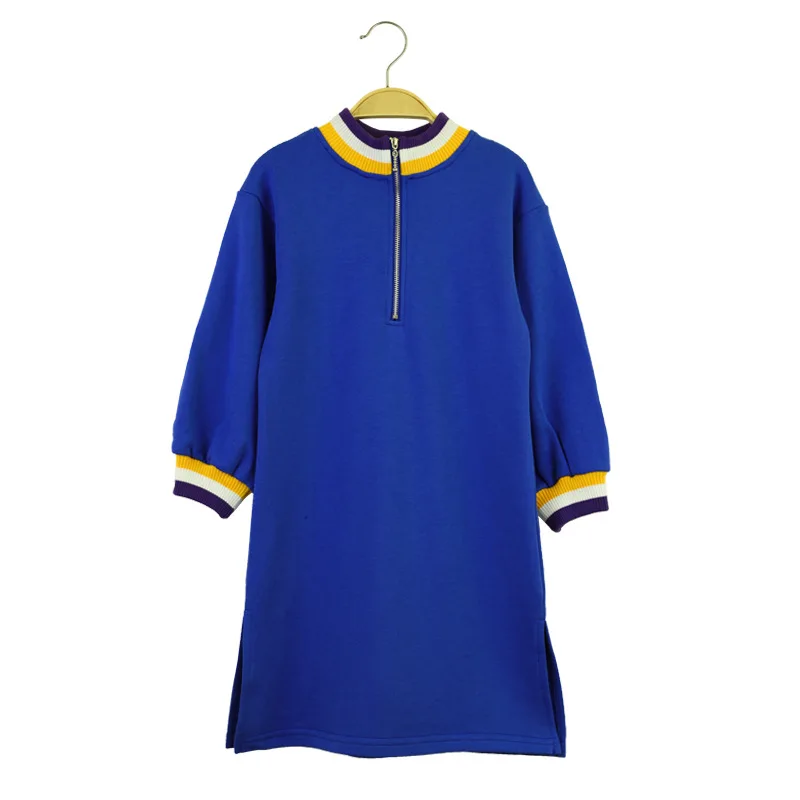 Повседневное Хлопковое платье-свитшот с длинным рукавом на Возраст 4-16 лет |