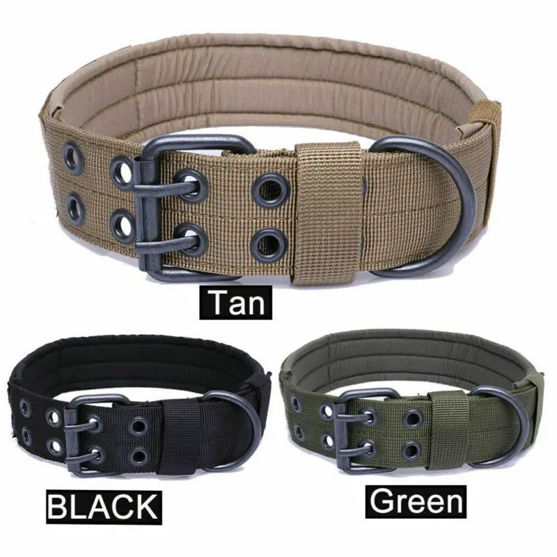 2020 новейший 3 цвета ошейник для собак Военный Тактический Регулируемый