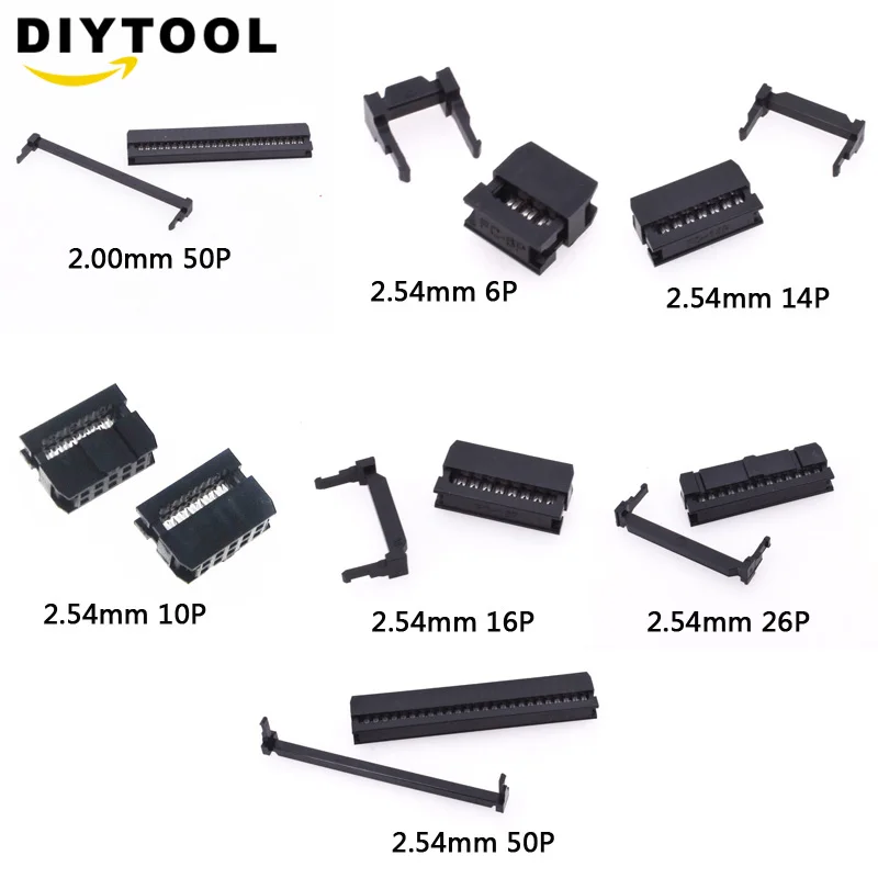 10 шт./набор FC 6P 10P 14P 16P 26P 50P IDC разъем 2x5 Pin Dual Row шаг 2 54 мм 0 контактный кабель