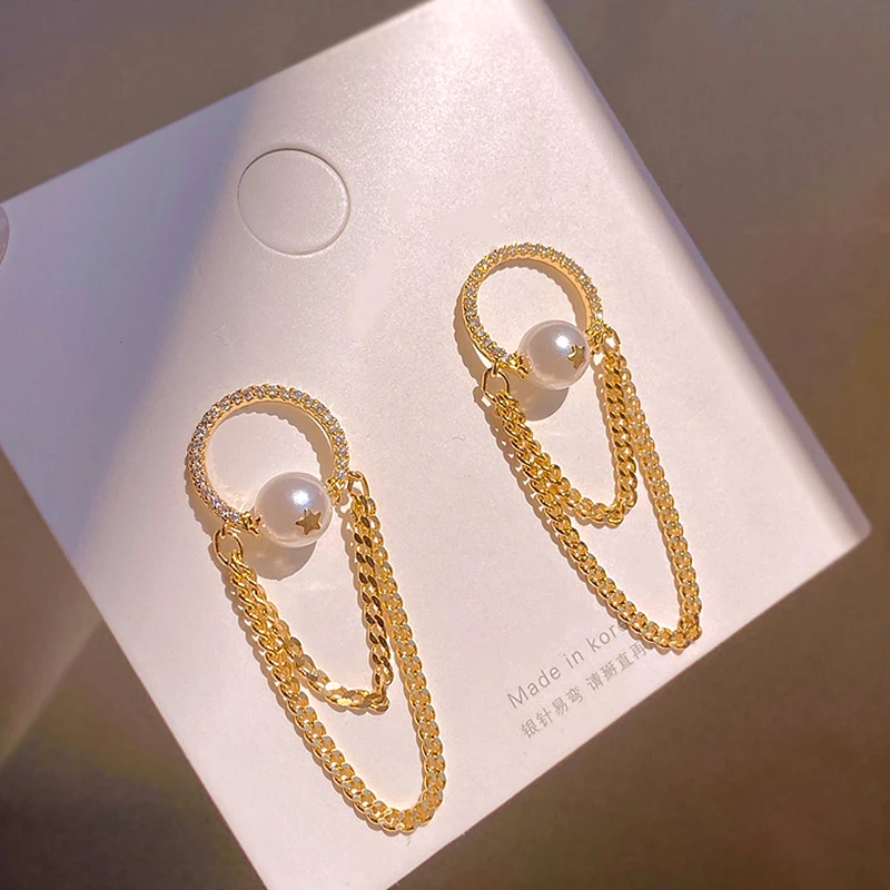 

Серьги-подвески женские с жемчугом и кисточками, из серебра 925 пробы