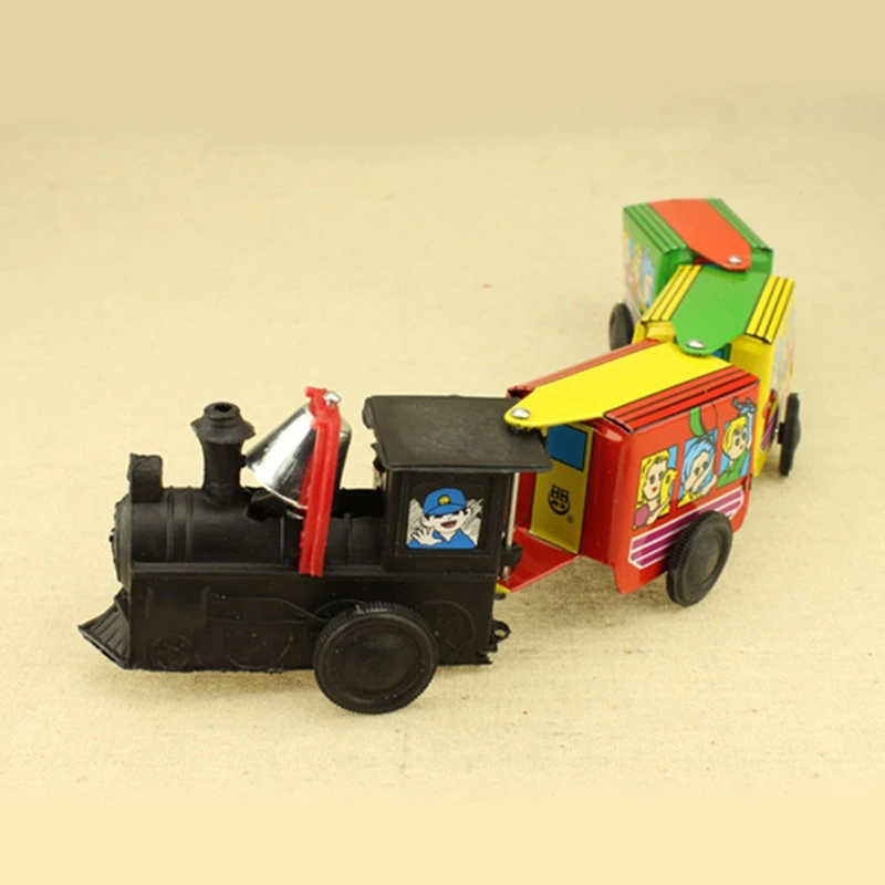 

Retro Clockwork Wind Up Train Mechanical Metal Toy Children Educational Gifts