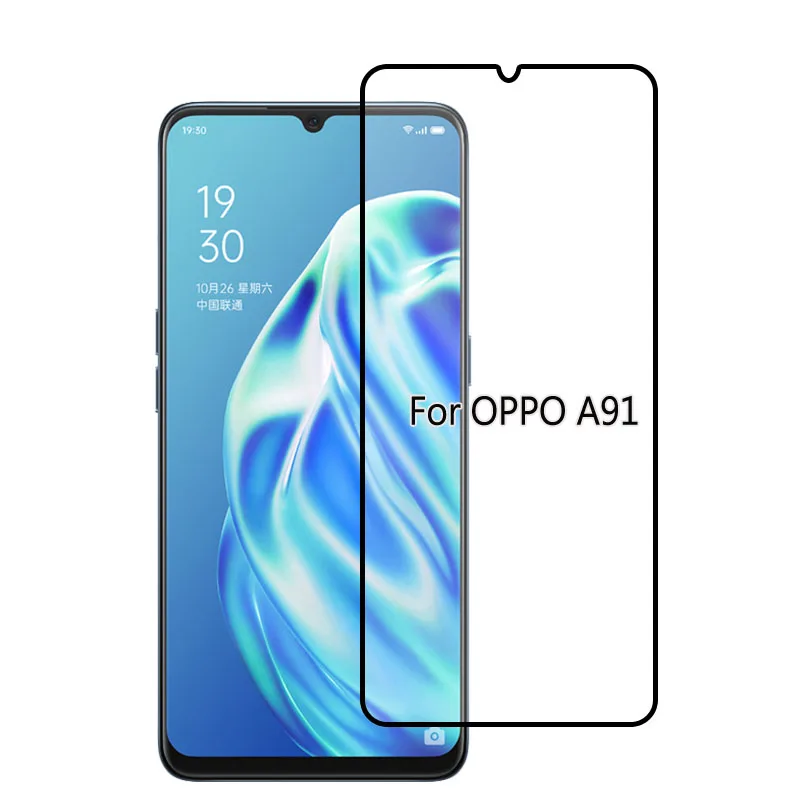 2pcs tempered glass for oppo a91 screen protector 6 4 inch full coverage glue safety glass for oppo a91 phone glass oppo a91 free global shipping