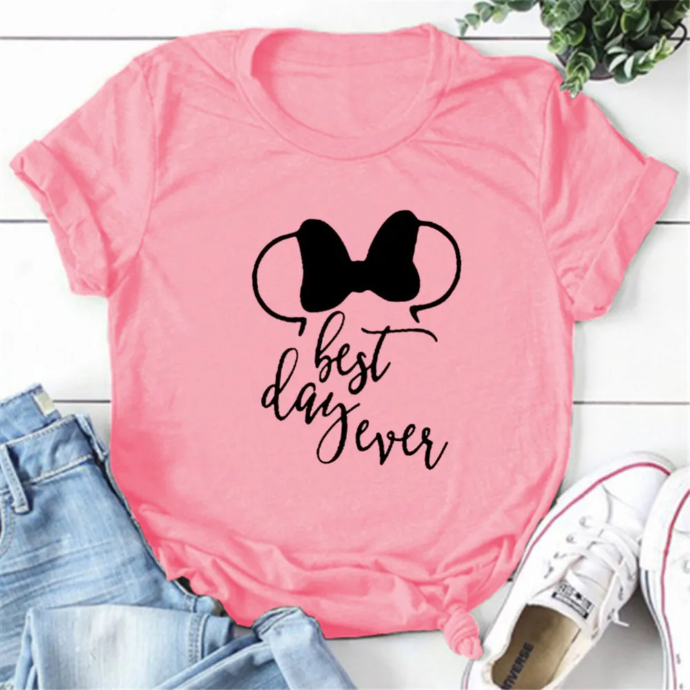 

Best Day Ever Bow Print Women Tshirt Cotton Casual Funny T Shirt For Lady Girl Top Tee