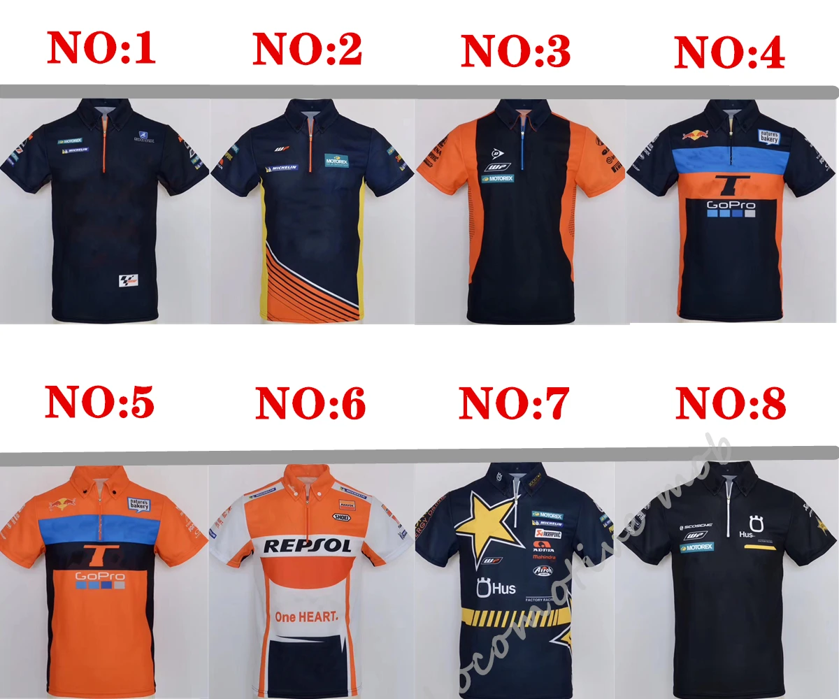 Мотоциклетная короткая футболка поло с отворотом гоночная команда Mococross рубашка