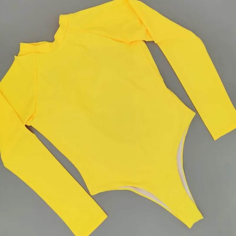 

Sexy Long Sleeve One Piece Swimsuit Solid Female Swimwear Sports Beachwear Bathing Suit Women Brazilian Swim Girls Bathsuit 2020