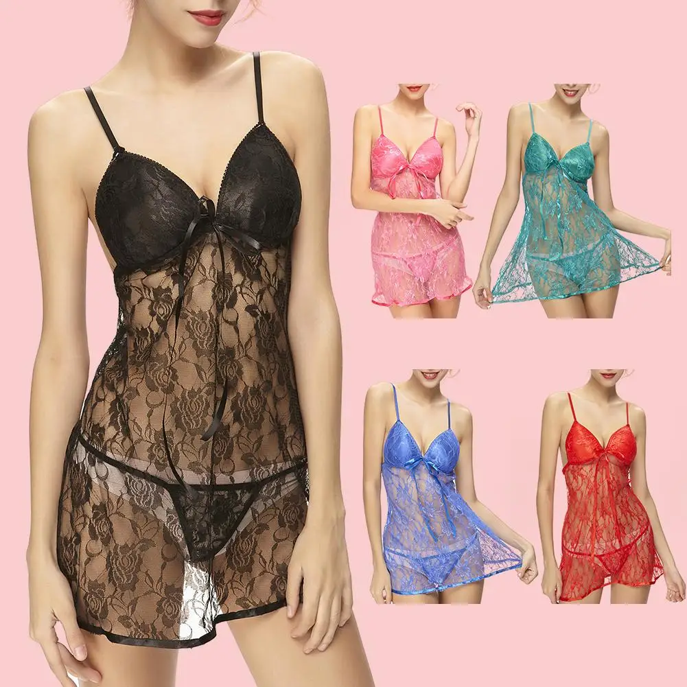Женское сексуальное кружевное нижнее белье один размер Пижама прозрачные