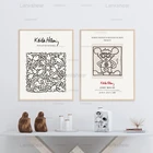 Выставочная Картина на холсте для музеев, модульные плакаты и принты, Энди-мышь, Настенная картина для галереи, для гостиной, украшение для дома