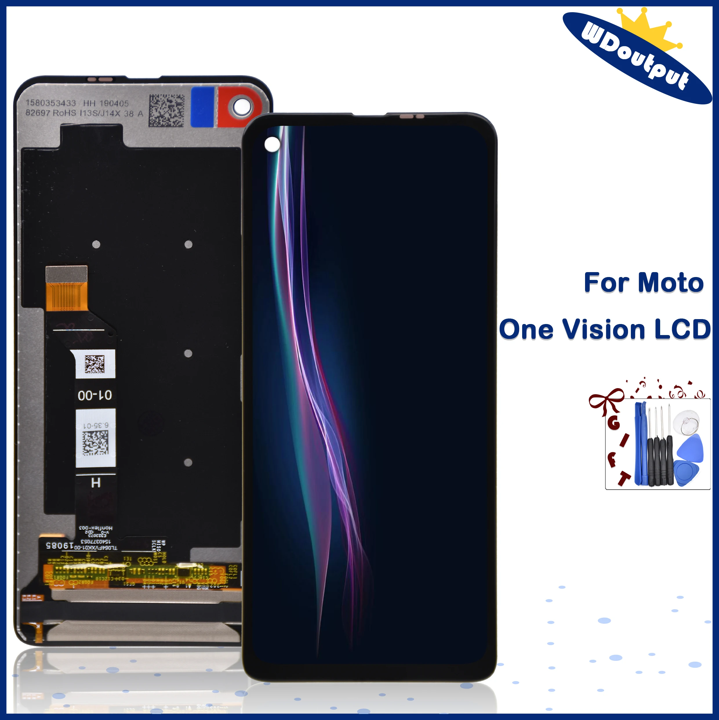 Pantalla LCD Original de 6,3 pulgadas para Moto One Vision, montaje de digitalizador t&aacute;ctil de repuesto para XT1970-0