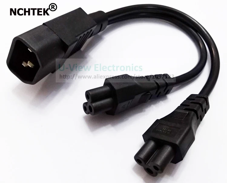 NCHTEK IEC 320 C14 3 контактный штекер двойной C5 гнездовой кабель адаптера питания около