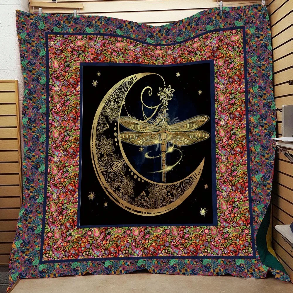 С принтом &quotСтрекоза&quot с насекомыми домашний диван одеяло для детей и взрослых