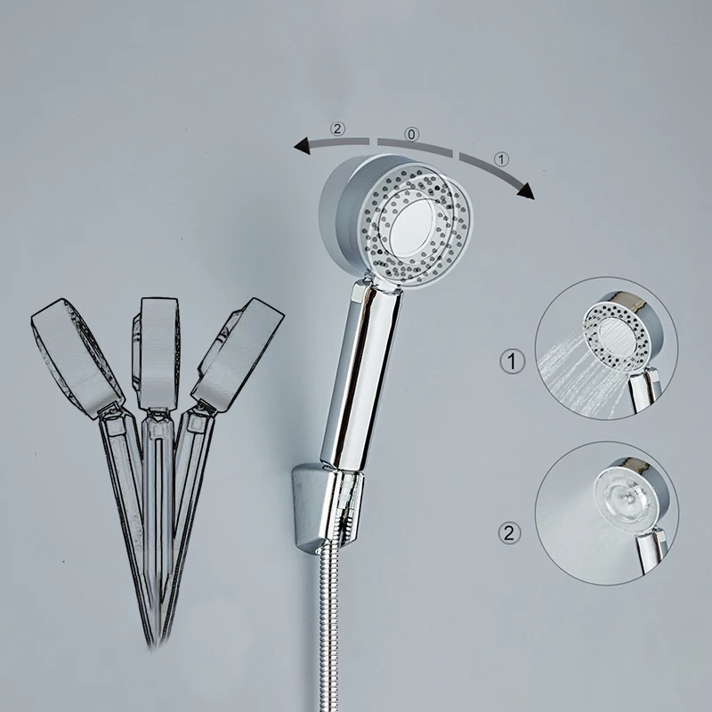 Двухсторонняя двойная функция душевая головка водосберегающая круглая Abs бустер