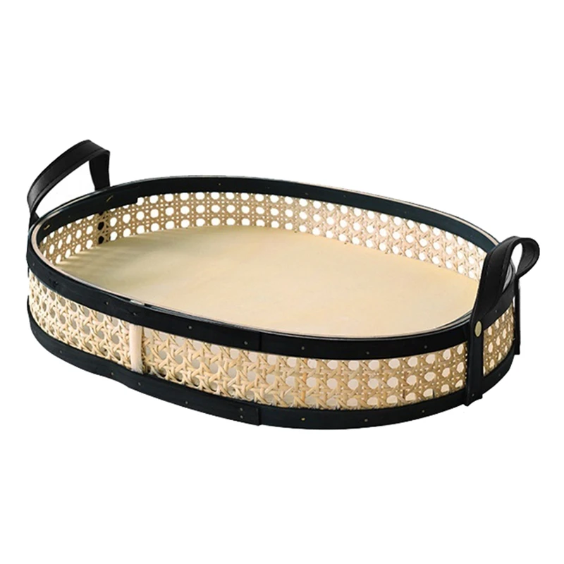 

Rattan Storage Basket Dessert Fruit Cake Bread Dessert Basket Storage Box Woven Desktop Sundries Severing Tray
