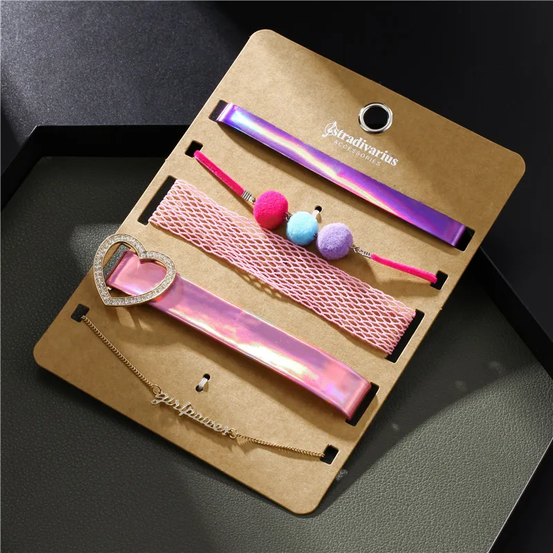 Ожерелье женское из искусственной кожи с подвеской в виде сердца|Колье| |