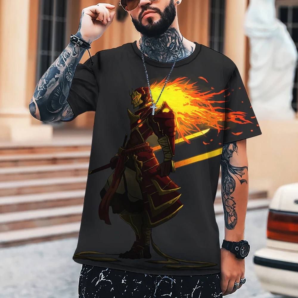 Футболка мужская с 3D-принтом круглым вырезом и короткими рукавами | Мужская