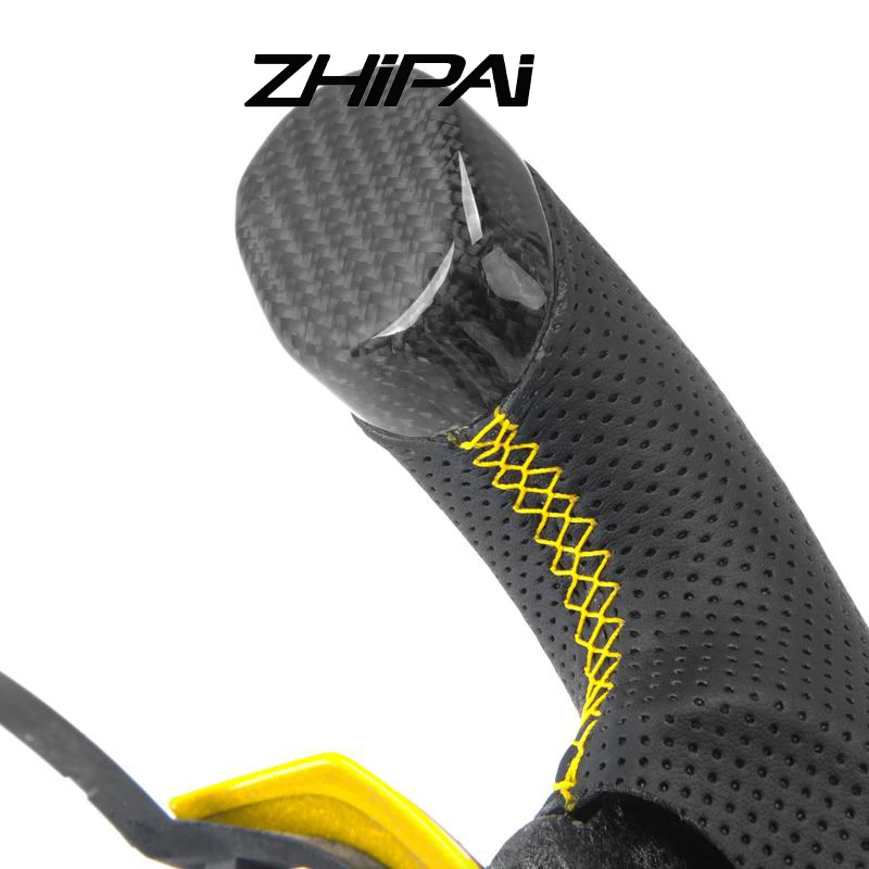 

Steering wheel with yellow trim carbon fiber & perforated leather For M3 M4 F80 2013-2019 3 series