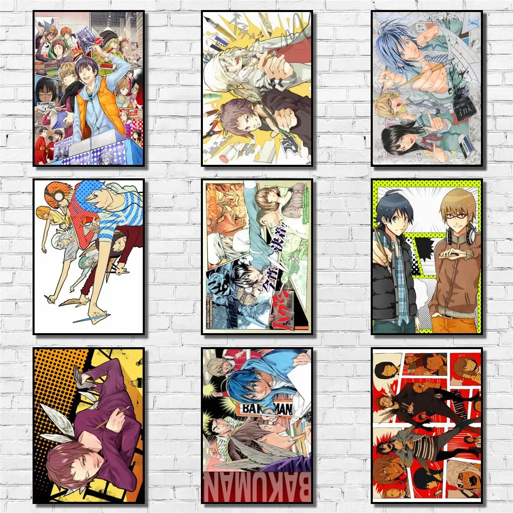 Белая бумага для аниме Bakuman, 29 дизайнов, плакат, художественная наклейка для дома, необычная Наклейка на стену для кофейни, бара