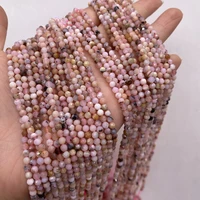 small beads natural semi precious pink opal faceted beads for ms jewelry making charms diy necklace bracelet accessories 3mm