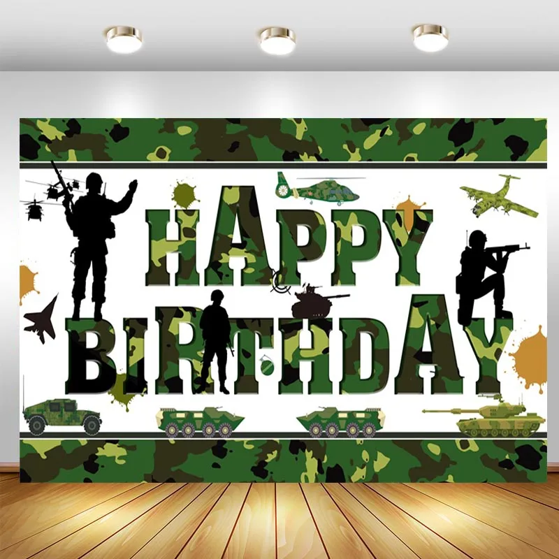 

Super Soldie Backdrop Airplane Tank Baby Shower Boys Happy Birthday Party Photo Background Photocall Prop Decoration Banner