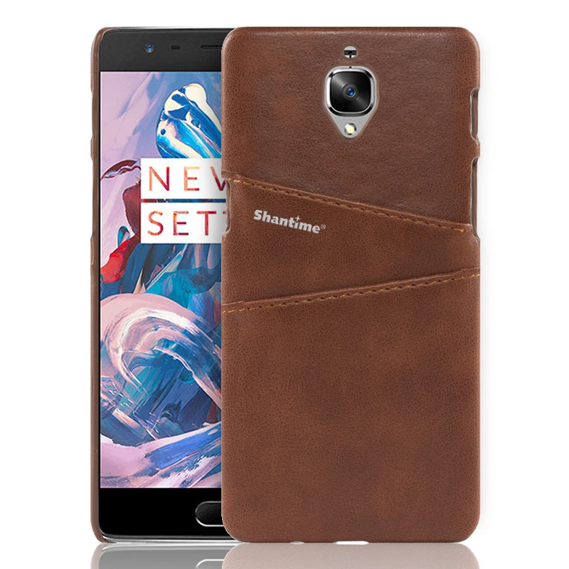 BROWN Роскошный чехол-бумажник из искусственной кожи для Oneplus 3, чехол для телефона Oneplus 3t, чехол с отделениями для визиток - Цвет: BROWN