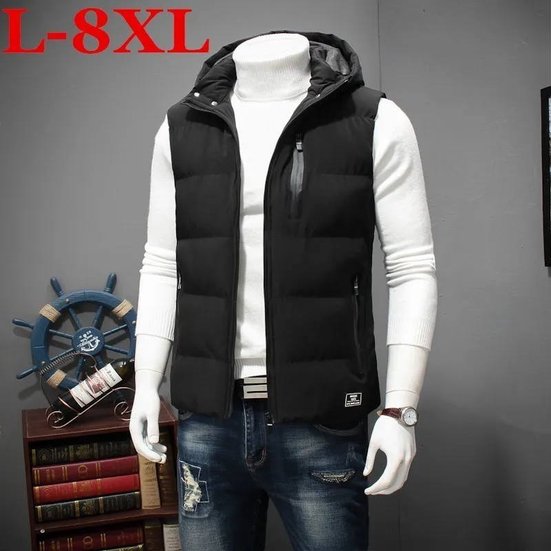 Размера плюс 8XL 7XL 6XL 5XL 4XL Новый стильный осенне зимний жилет для мужчин Высокое