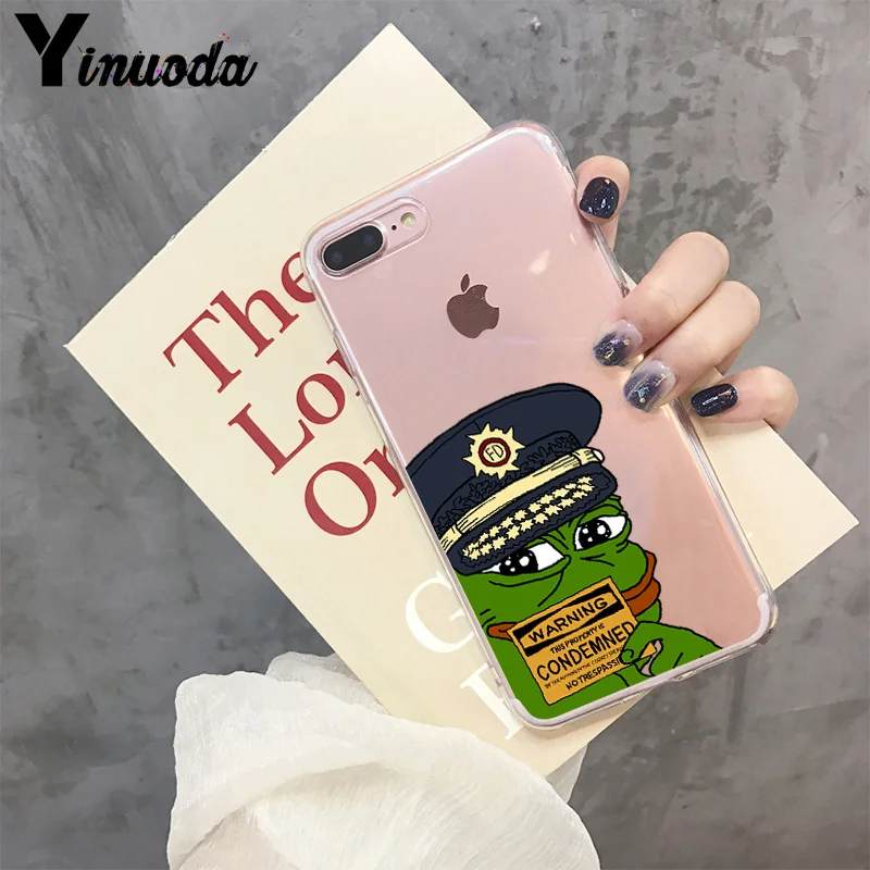 Yinuoda лягушонок Пепе Модный чехол для телефона чехол для iphone 8 7 6 6S Plus X XS max 10 5 5S SE XR Coque Shell - Цвет: 2