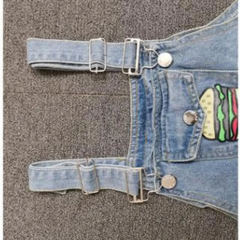 Комбинезон джинсовый для девочек подростков свободный школьный комбинезон с