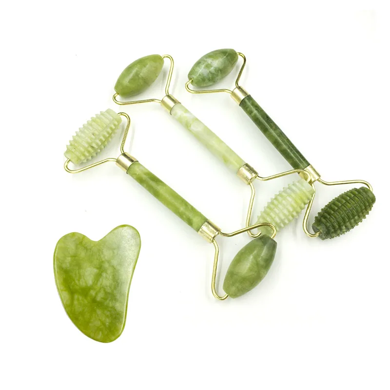 

Facial Massage Roller Guasha Board Double Heads Natural Jade Stone Face Lift Body Skin Relaxation Slimming Beauty Neck Thin Lift