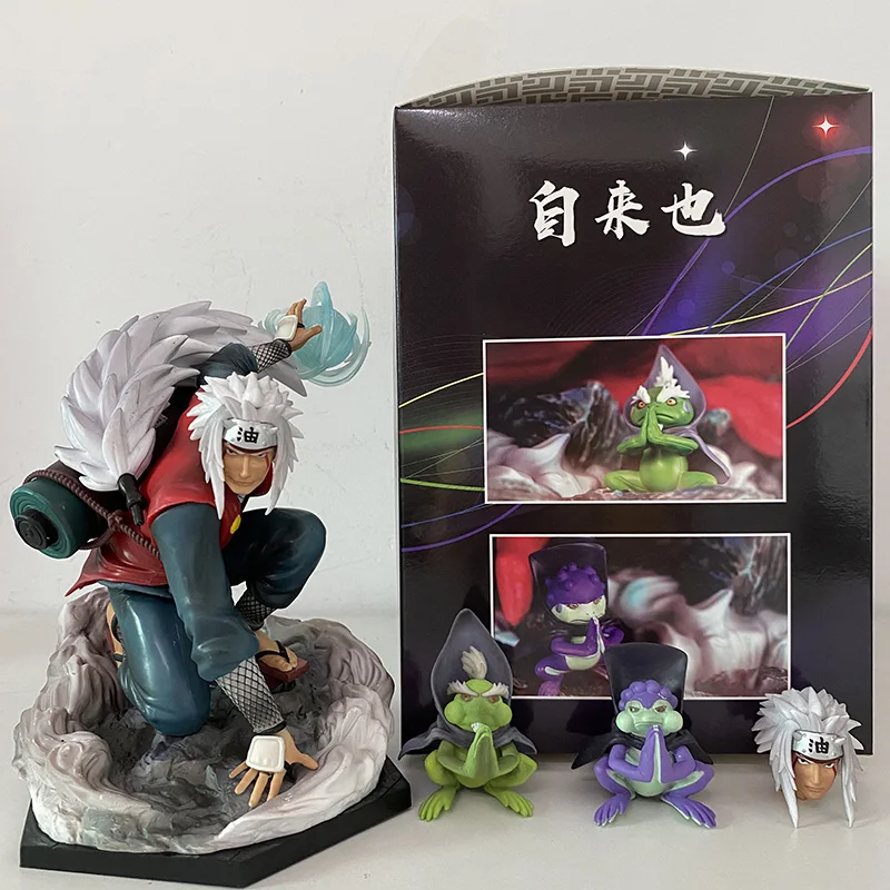 

Экшн-фигурка GK Jiraiya Shippuden аниме ниндзя Хама сеннин статуя с шимой фукасаку лягушка Коллекционная модель игрушка кукла подарок