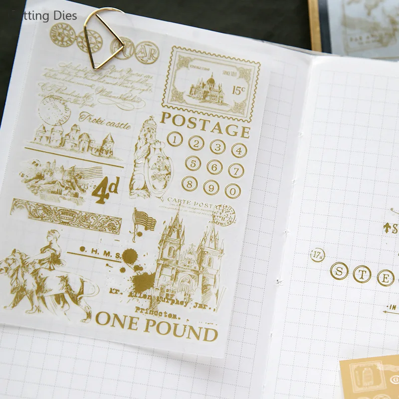 Винтажная бумажная наклейка с газетным принтом Набор стикеров для скрапбукинга